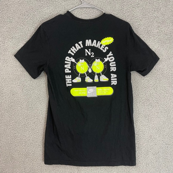 Nike N2 Air Mens Small Black Neon Air Max 90 Green‎ Graphic T-Shirt Top - Picture 4 of 6